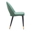 Silla Comercial para Hotel - ZUO MENLO - Varios Colores - Asiento y Respaldo Tapizados en Tela Tipo Terciopelo - Verde