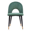 Silla Comercial para Hotel - ZUO MENLO - Varios Colores - Asiento y Respaldo Tapizados en Tela Tipo Terciopelo - Verde