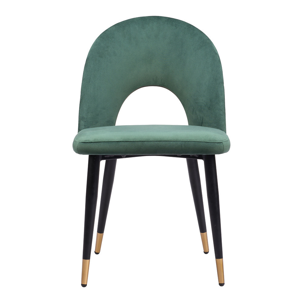 Silla Comercial para Hotel - ZUO MENLO - Varios Colores - Asiento y Respaldo Tapizados en Tela Tipo Terciopelo - Verde