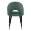 Silla Comercial para Hotel - ZUO MENLO - Varios Colores - Asiento y Respaldo Tapizados en Tela Tipo Terciopelo - Verde