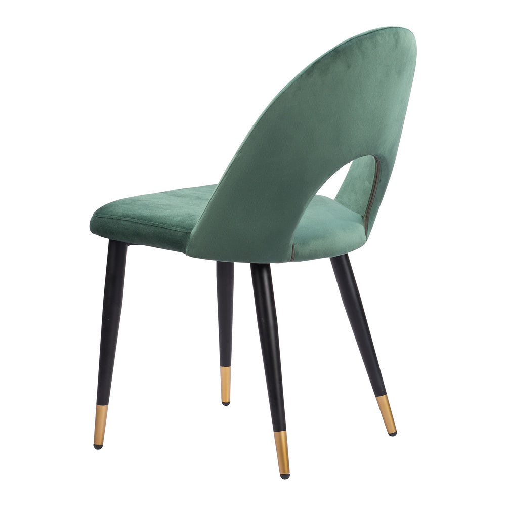 Silla Comercial para Hotel - ZUO MENLO - Varios Colores - Asiento y Respaldo Tapizados en Tela Tipo Terciopelo - Verde
