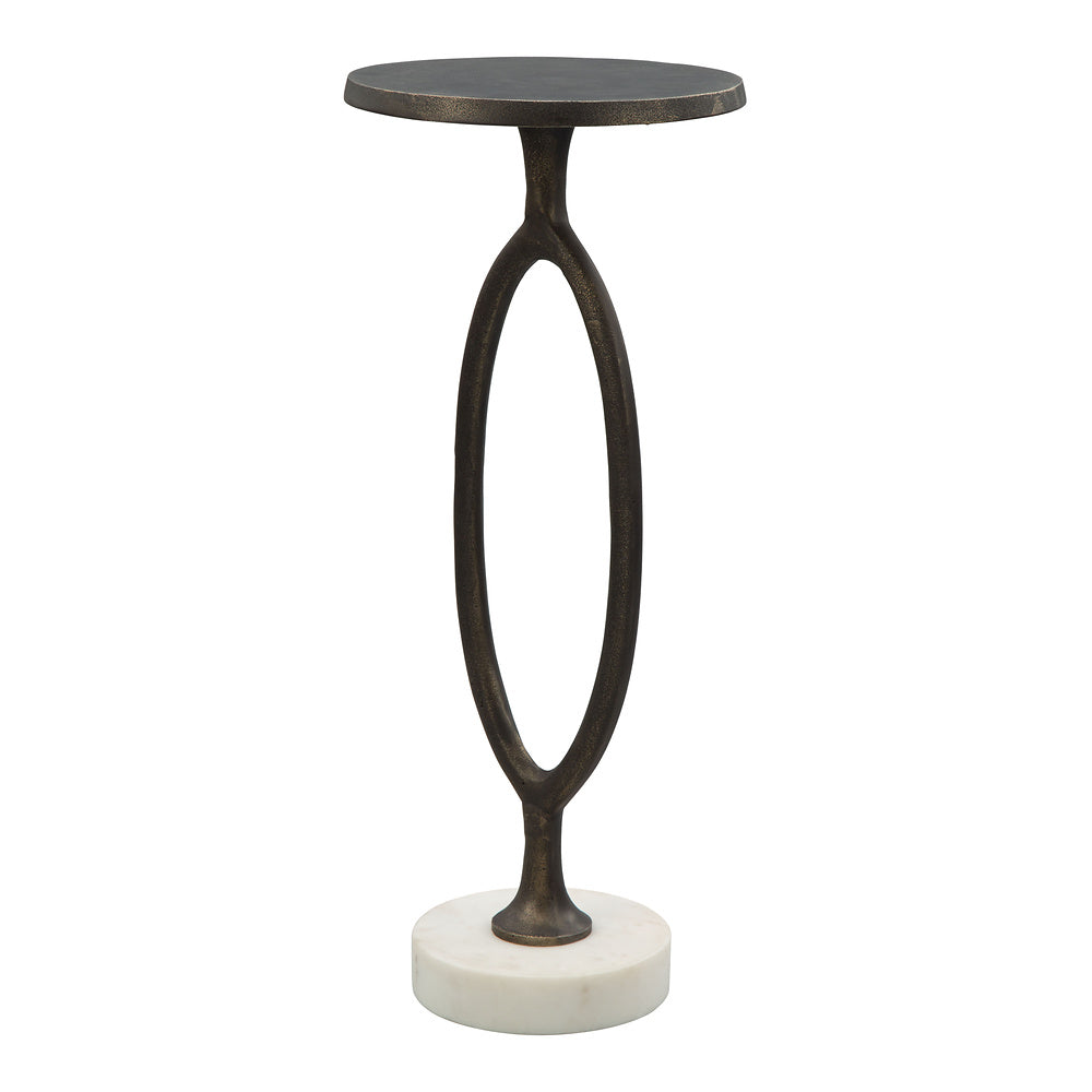 Mesa Decorativa para Coworking - ZUO BONITA - Bronce - Cubierta de Mármol Natural y Estructura de Aluminio Pintado