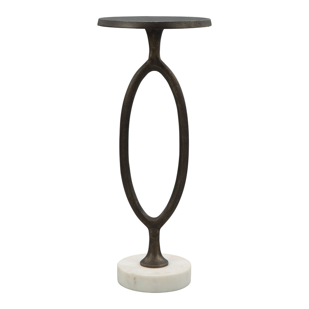 Mesa Decorativa para Coworking - ZUO BONITA - Bronce - Cubierta de Mármol Natural y Estructura de Aluminio Pintado