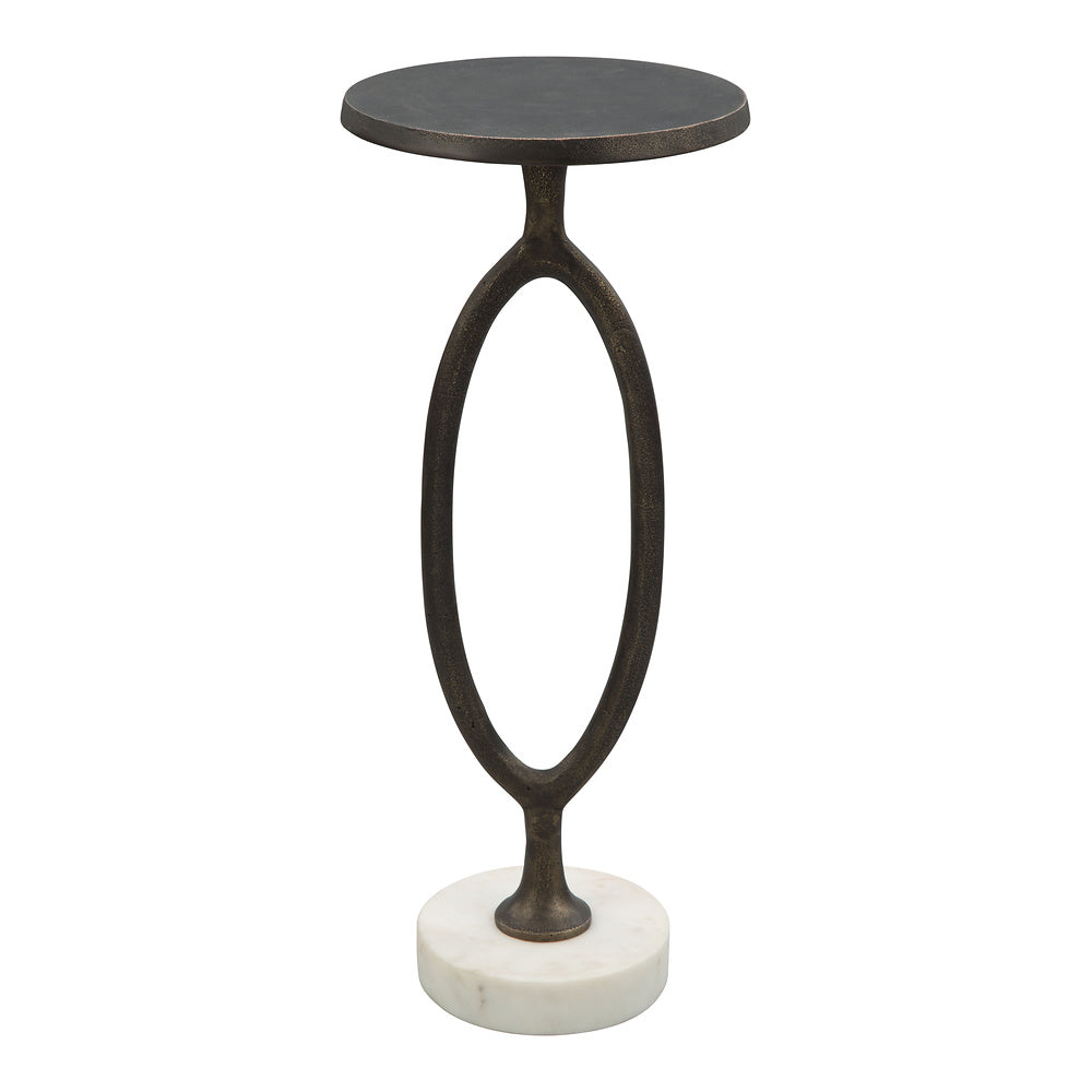 Mesa Decorativa para Coworking - ZUO BONITA - Bronce - Cubierta de Mármol Natural y Estructura de Aluminio Pintado