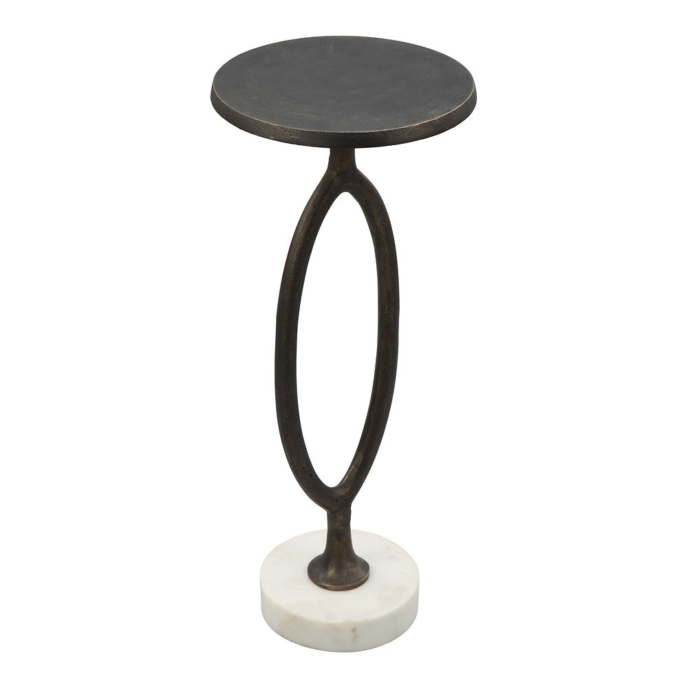Mesa Decorativa para Coworking - ZUO BONITA - Bronce - Cubierta de Mármol Natural y Estructura de Aluminio Pintado