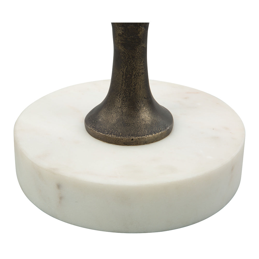 Mesa Decorativa para Coworking - ZUO BONITA - Bronce - Cubierta de Mármol Natural y Estructura de Aluminio Pintado