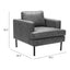 Sillón con Descansabrazos para Área de Descanso - ZUO DECADE - Vintage Gris - Asiento y Respaldo Tapizados en Piel Sintética