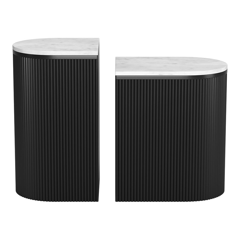Mesa Auxiliar para Recepción - ZUO ORMARA - Varios Colores - Cubierta de Mármol Natural y Estructura de Madera de Mango