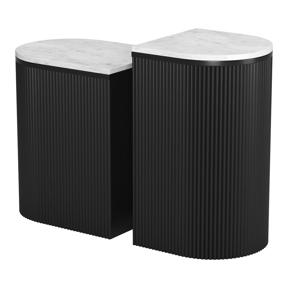 Mesa Auxiliar para Recepción - ZUO ORMARA - Varios Colores - Cubierta de Mármol Natural y Estructura de Madera de Mango