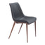 Silla Comercial para Hotel - ZUO MAGNUS - Varios Colores - Asiento y Respaldo Tapizados en Piel Sintética - Negro y Nogal