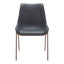 Silla Comercial para Hotel - ZUO MAGNUS - Varios Colores - Asiento y Respaldo Tapizados en Piel Sintética - Negro y Nogal