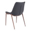 Silla Comercial para Hotel - ZUO MAGNUS - Varios Colores - Asiento y Respaldo Tapizados en Piel Sintética - Negro y Nogal