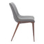 Silla Comercial para Hotel - ZUO MAGNUS - Varios Colores - Asiento y Respaldo Tapizados en Piel Sintética - Gris Pizarra y Nogal