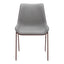 Silla Comercial para Hotel - ZUO MAGNUS - Varios Colores - Asiento y Respaldo Tapizados en Piel Sintética - Gris Pizarra y Nogal