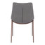 Silla Comercial para Hotel - ZUO MAGNUS - Varios Colores - Asiento y Respaldo Tapizados en Piel Sintética - Gris Pizarra y Nogal