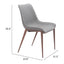 Silla Comercial para Hotel - ZUO MAGNUS - Varios Colores - Asiento y Respaldo Tapizados en Piel Sintética - Gris Pizarra y Nogal
