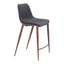 Banco Mostrador para Bar y Barra - ZUO MAGNUS 53x55 109935 - Varios Colores - Asiento y Respaldo Tapizados en Piel Sintética