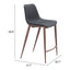 Banco Mostrador para Bar y Barra - ZUO MAGNUS 53x55 109935 - Varios Colores - Asiento y Respaldo Tapizados en Piel Sintética