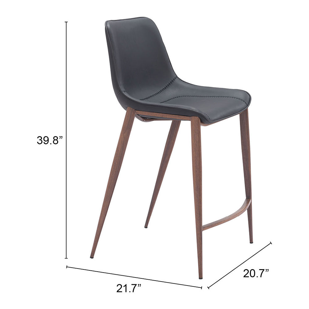 Banco Mostrador para Bar y Barra - ZUO MAGNUS 53x55 109935 - Varios Colores - Asiento y Respaldo Tapizados en Piel Sintética