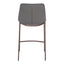 Banco Mostrador para Bar y Barra - ZUO MAGNUS 53x55 109936 - Varios Colores - Asiento y Respaldo Tapizados en Piel Sintética