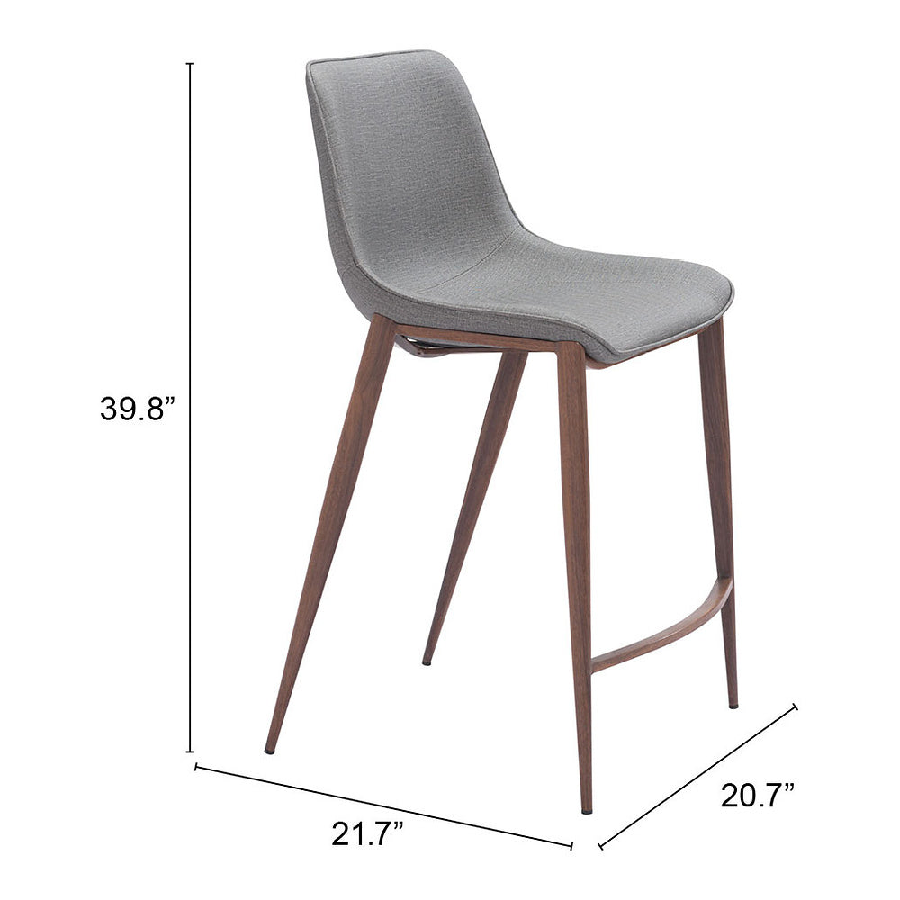 Banco Mostrador para Bar y Barra - ZUO MAGNUS 53x55 109936 - Varios Colores - Asiento y Respaldo Tapizados en Piel Sintética