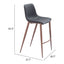 Banco Alto para Bistró - ZUO MAGNUS 53x55 109937 - Varios Colores - Asiento y Respaldo Tapizados en Piel Sintética