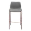 Banco Alto para Bistró - ZUO MAGNUS 53x55 109938 - Varios Colores - Asiento y Respaldo Tapizados en Piel Sintética