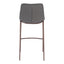 Banco Alto para Bistró - ZUO MAGNUS 53x55 109938 - Varios Colores - Asiento y Respaldo Tapizados en Piel Sintética