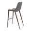Banco Alto para Bistró - ZUO MAGNUS 53x55 109938 - Varios Colores - Asiento y Respaldo Tapizados en Piel Sintética