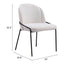 Silla Comercial para Food Court - ZUO JAMBI - Marfil - Asiento y Respaldo Tapizados en Tela Tipo Borrego
