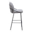 Banco Alto para Cantina - ZUO JAMBI - Varios Colores - Asiento y Respaldo Tapizados en Tela Tipo Borrego - Negro y Blanco