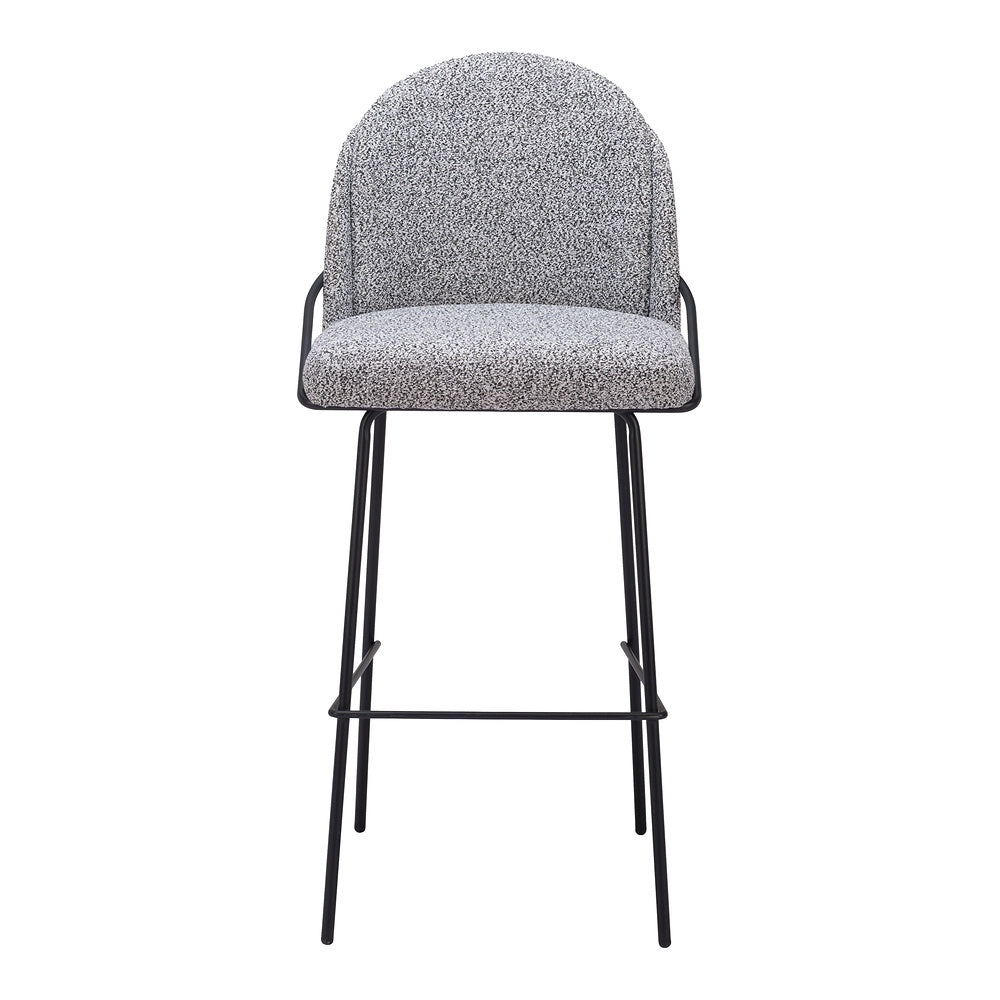 Banco Alto para Cantina - ZUO JAMBI - Varios Colores - Asiento y Respaldo Tapizados en Tela Tipo Borrego - Negro y Blanco