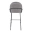 Banco Alto para Cantina - ZUO JAMBI - Varios Colores - Asiento y Respaldo Tapizados en Tela Tipo Borrego - Negro y Blanco