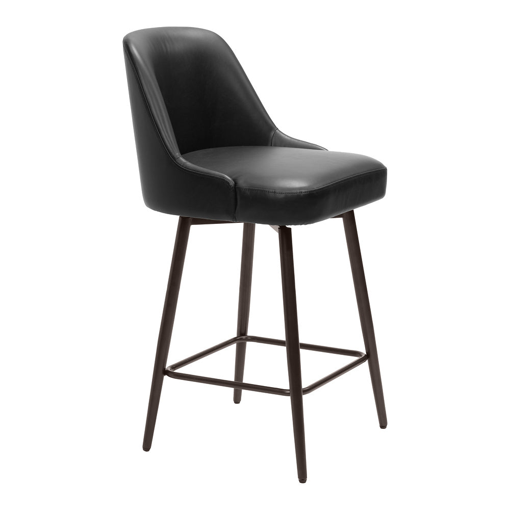 Banco Mostrador para Bar y Barra - ZUO KEPPEL - Varios Colores - Asiento y Respaldo Tapizados en Piel Sintética