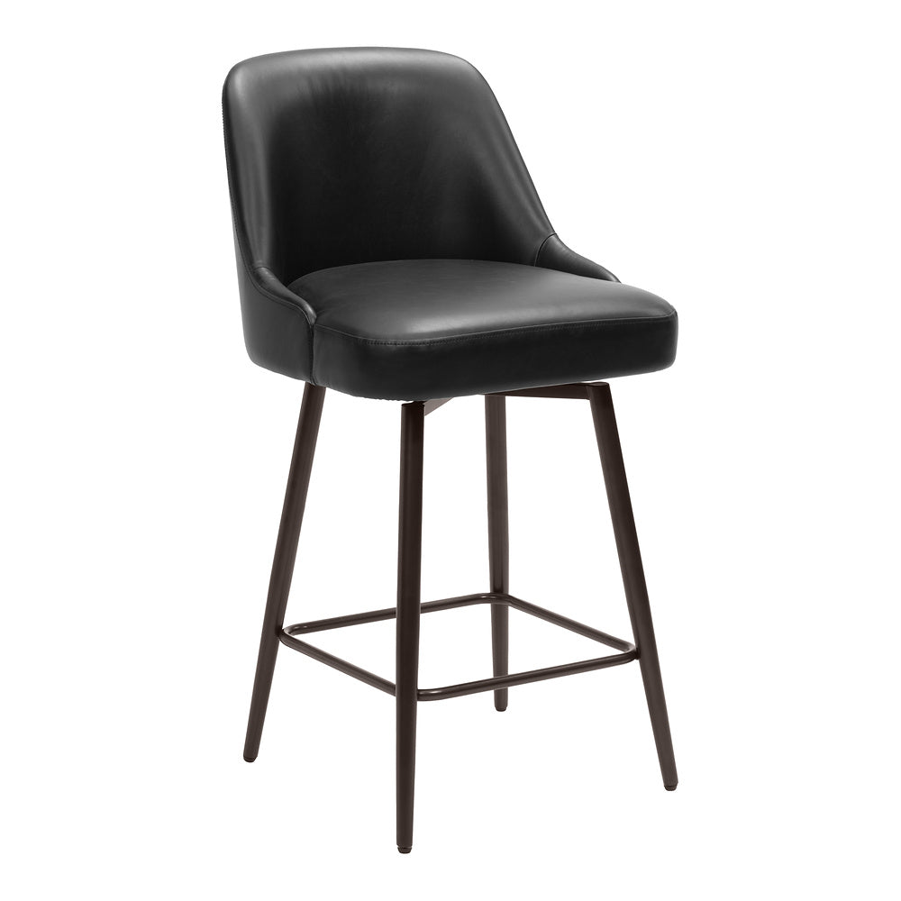 Banco Mostrador para Bar y Barra - ZUO KEPPEL - Varios Colores - Asiento y Respaldo Tapizados en Piel Sintética