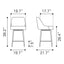 Banco Mostrador para Bar y Barra - ZUO KEPPEL - Varios Colores - Asiento y Respaldo Tapizados en Piel Sintética