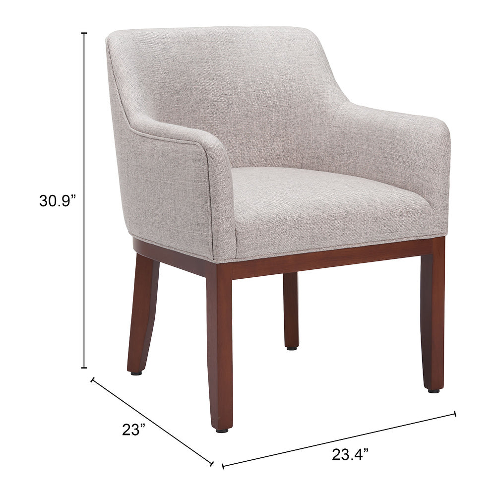 Silla Comercial para Hotel - ZUO BERBERA - Gris - Asiento y Respaldo Tapizados