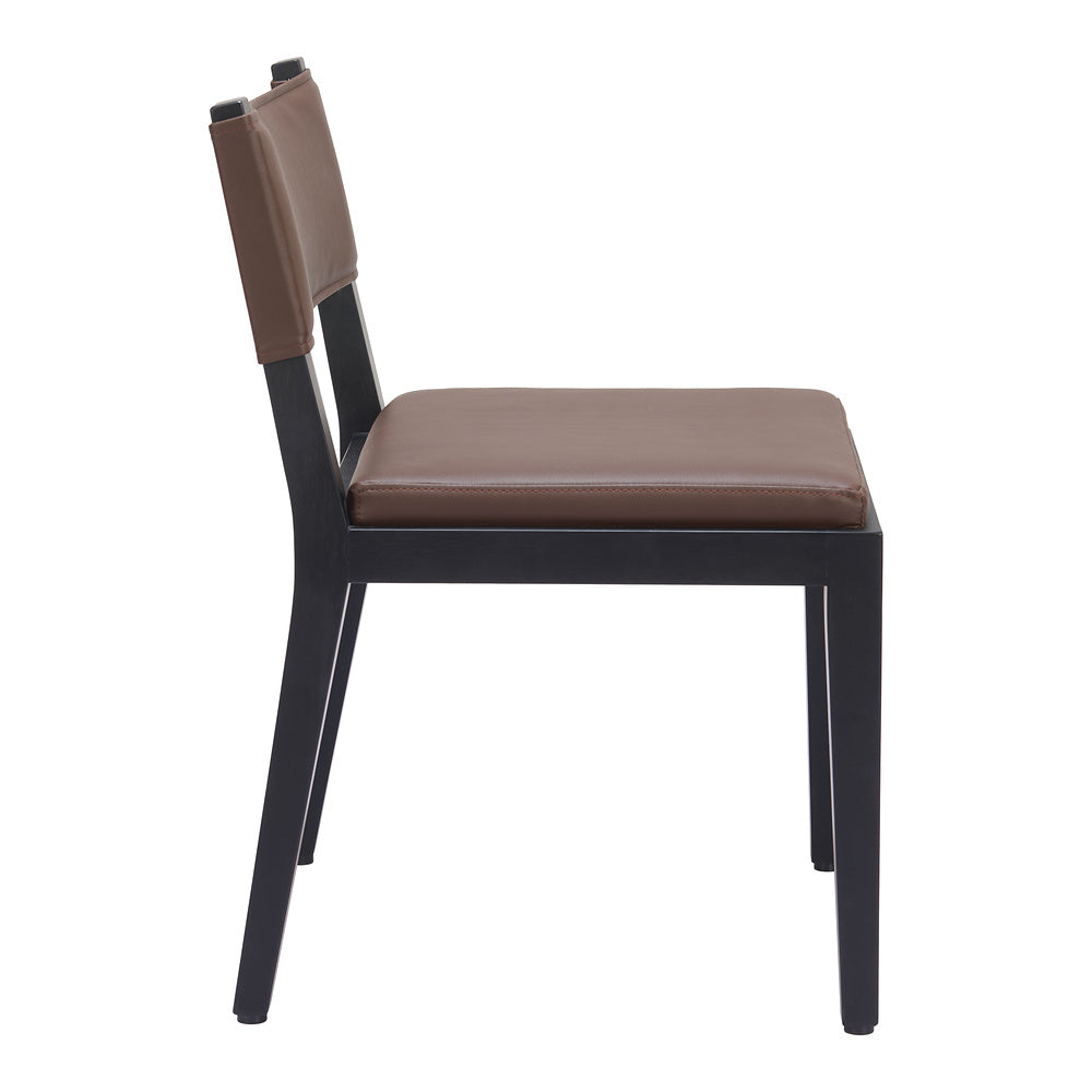 Silla Comercial para Food Court - ZUO ROXAS - Café - Asiento y Respaldo Tapizados en Piel Sintética