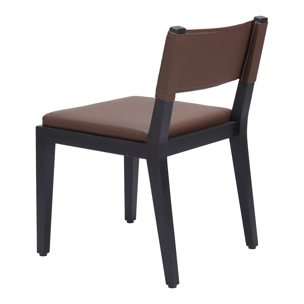 Silla Comercial para Food Court - ZUO ROXAS - Café - Asiento y Respaldo Tapizados en Piel Sintética