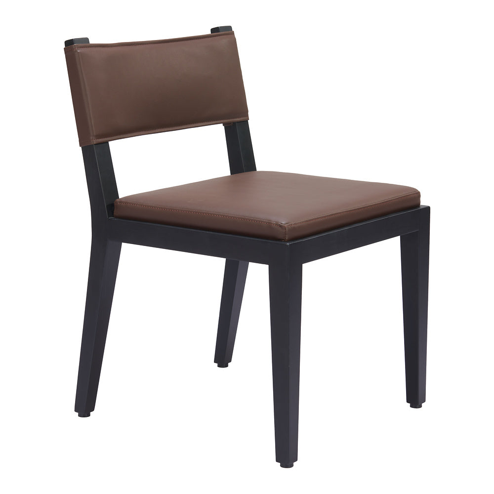 Silla Comercial para Food Court - ZUO ROXAS - Café - Asiento y Respaldo Tapizados en Piel Sintética