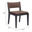 Silla Comercial para Food Court - ZUO ROXAS - Café - Asiento y Respaldo Tapizados en Piel Sintética