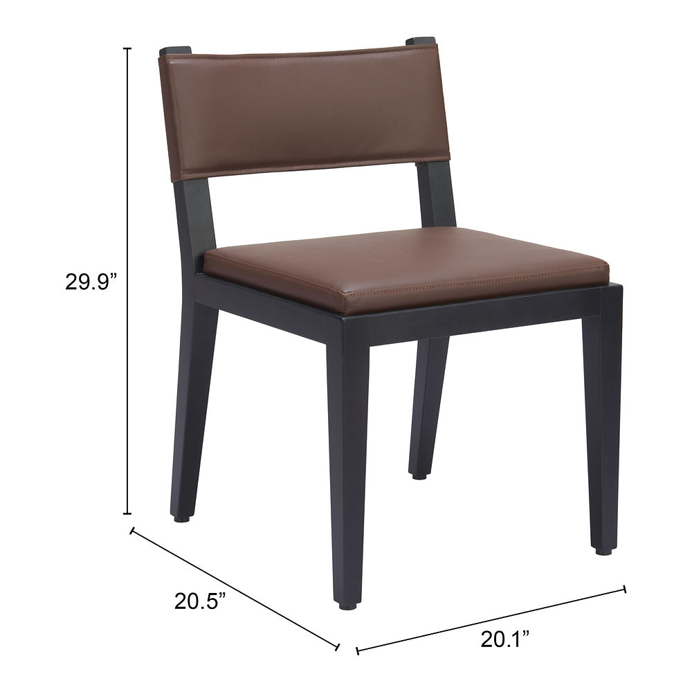 Silla Comercial para Food Court - ZUO ROXAS - Café - Asiento y Respaldo Tapizados en Piel Sintética