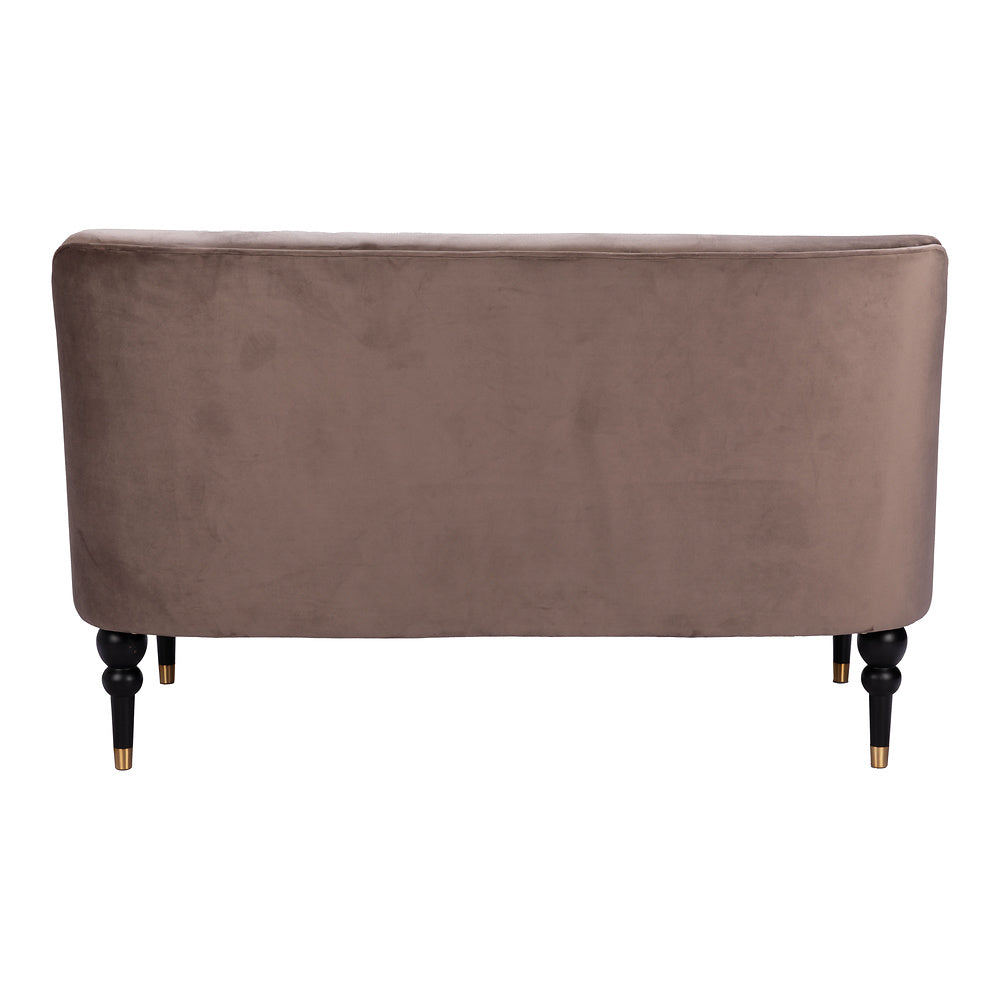 Love Seat para Consultorio 2 Plazas - ZUO BINTULU - Taupe - Asiento y Respaldo Tapizados en Tela Tipo Terciopelo