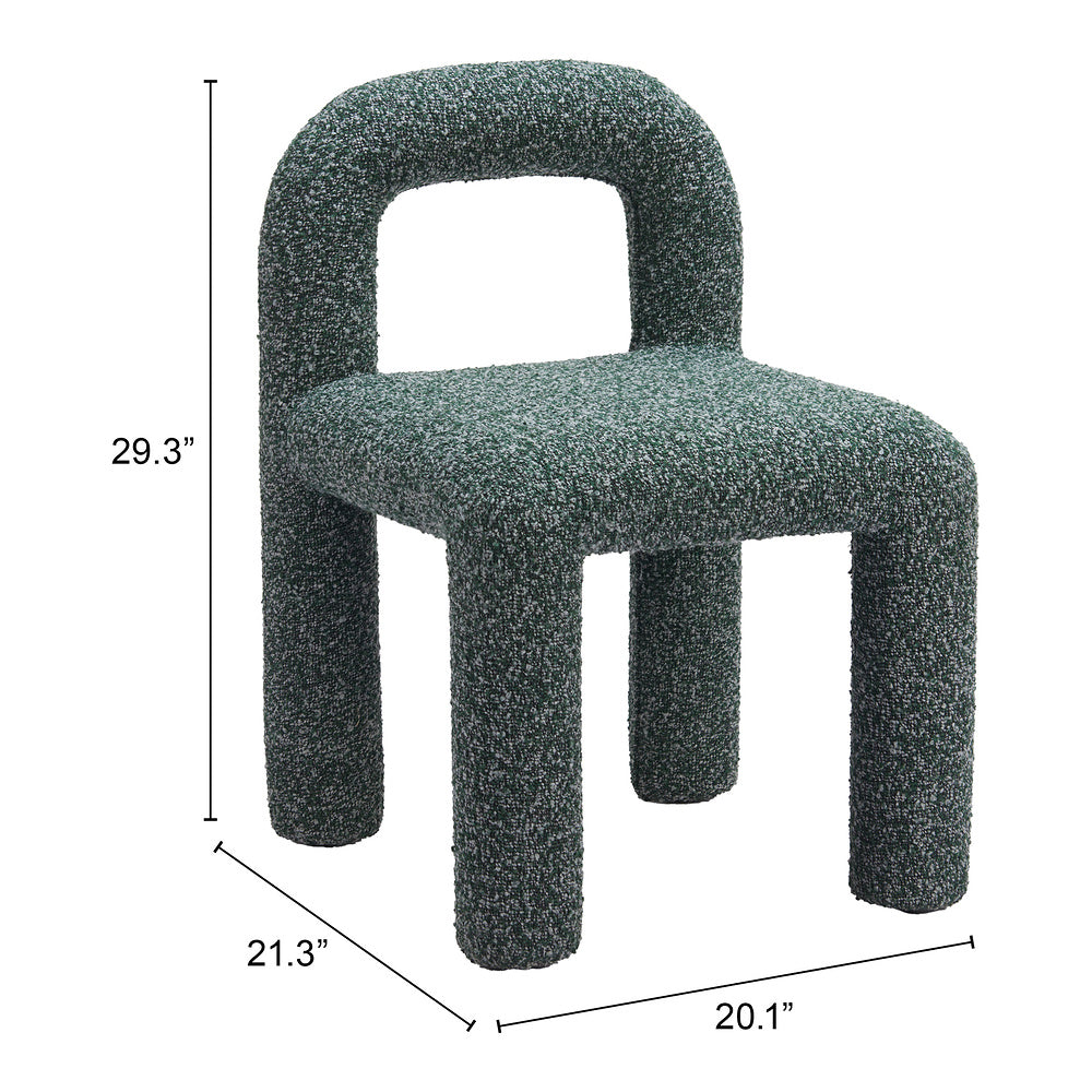 Silla Comercial para Hotel - ZUO ARUM - Verde Nevado - Asiento y Respaldo Tapizados en Tela Tipo Borrego