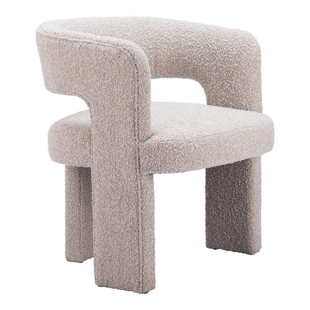 Sillón Ocasional para Lounge - ZUO JAVA - Beige Arena - Asiento y Respaldo Tapizados en Tela Tipo Borrego