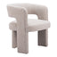Sillón Ocasional para Lounge - ZUO JAVA - Beige Arena - Asiento y Respaldo Tapizados en Tela Tipo Borrego