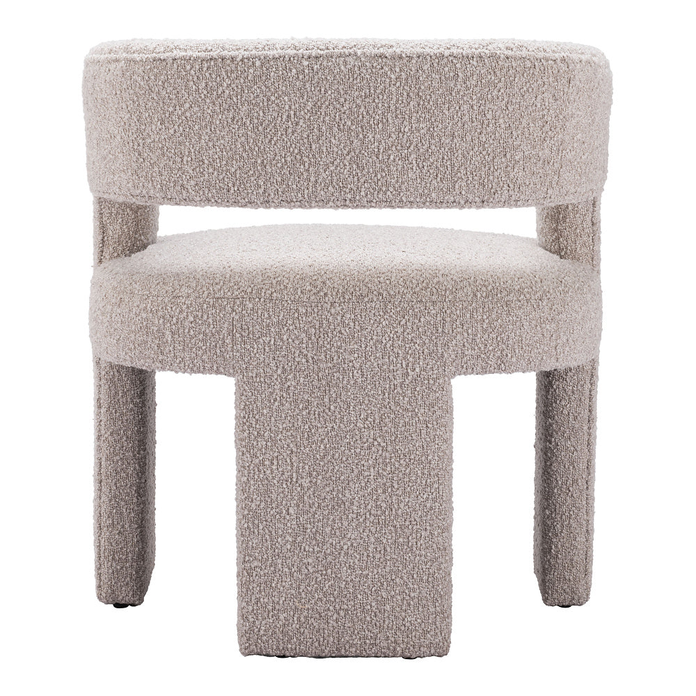 Sillón Ocasional para Lounge - ZUO JAVA - Beige Arena - Asiento y Respaldo Tapizados en Tela Tipo Borrego