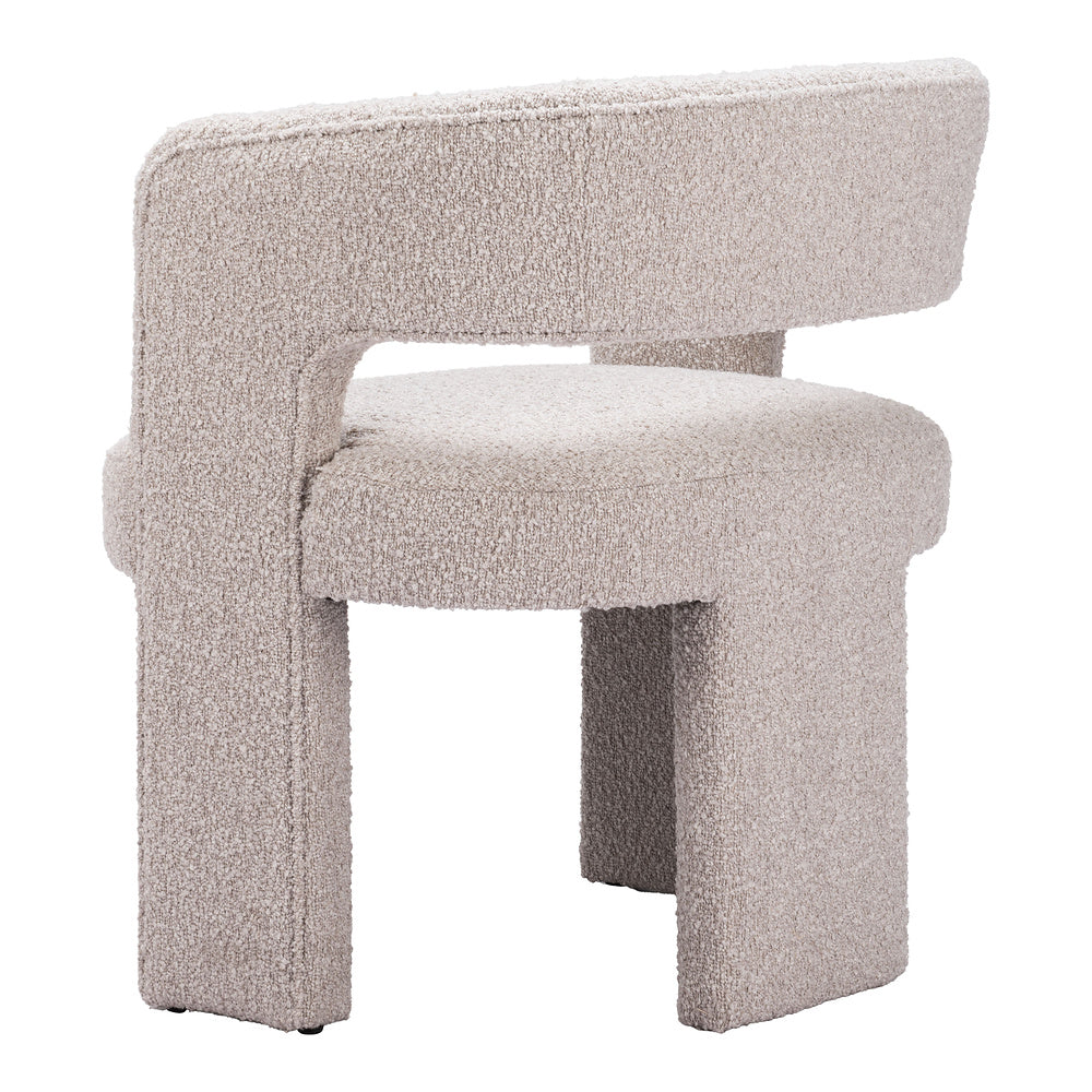 Sillón Ocasional para Lounge - ZUO JAVA - Beige Arena - Asiento y Respaldo Tapizados en Tela Tipo Borrego