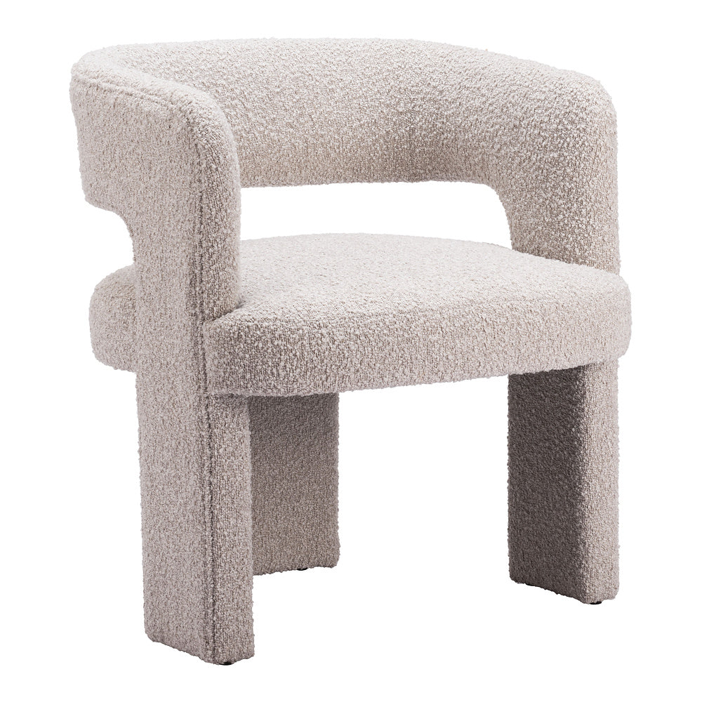 Sillón Ocasional para Lounge - ZUO JAVA - Beige Arena - Asiento y Respaldo Tapizados en Tela Tipo Borrego