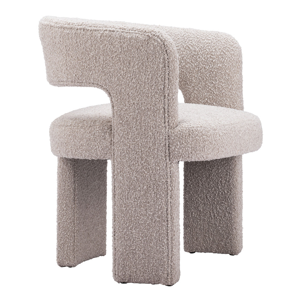 Sillón Ocasional para Lounge - ZUO JAVA - Beige Arena - Asiento y Respaldo Tapizados en Tela Tipo Borrego